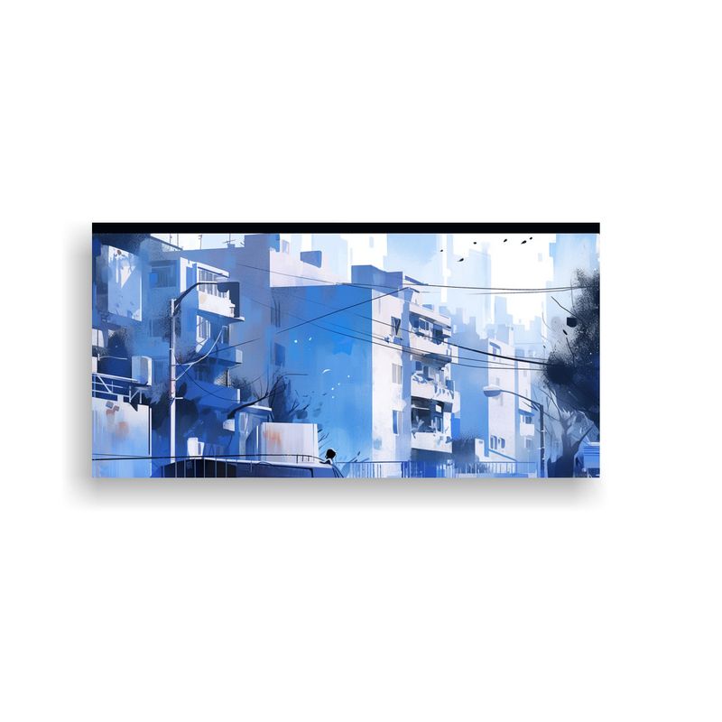 GENERICO - Pintura En Bastidor Enigmática De Santiago Chile 160x80cm