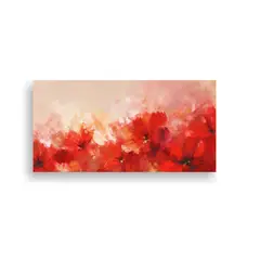 GENERICO - Impresionista Diseño Floral Abstracto Rojo En Lie 160x80cm