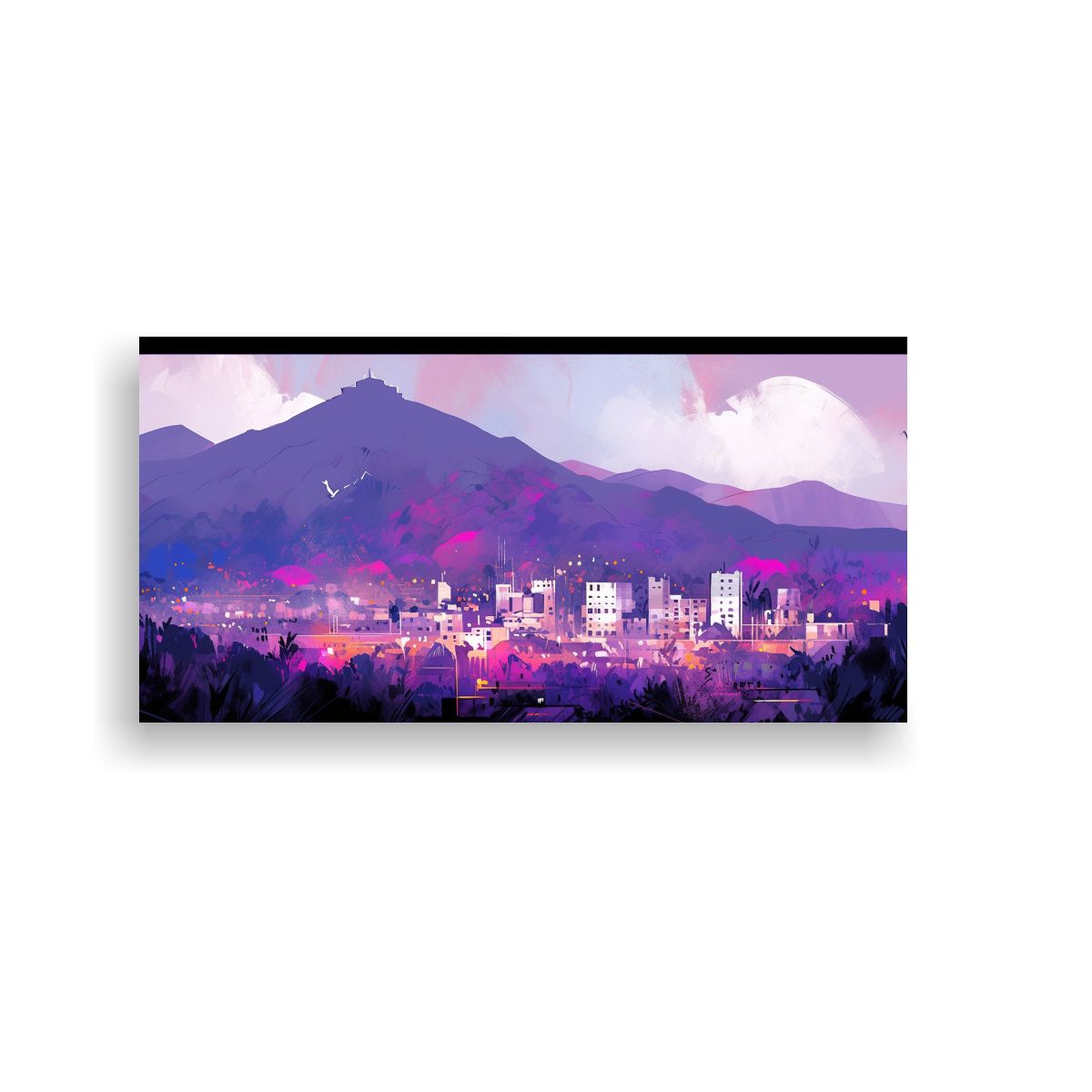 GENERICO - Cuadro Decorativo Vibrante En Santiago De Chile En 160x80cm