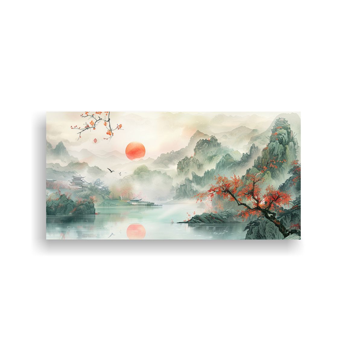 GENERICO - Pintura Clásica China Con Técnica De Pincelada L 160x80cm.