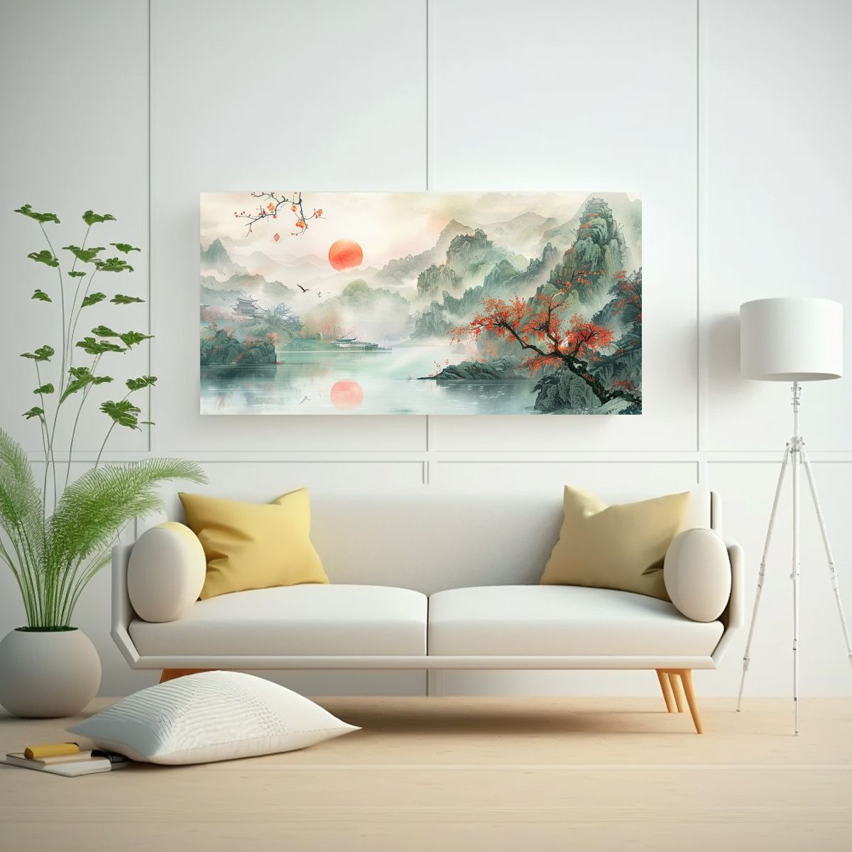 GENERICO - Pintura Clásica China Con Técnica De Pincelada L 160x80cm.