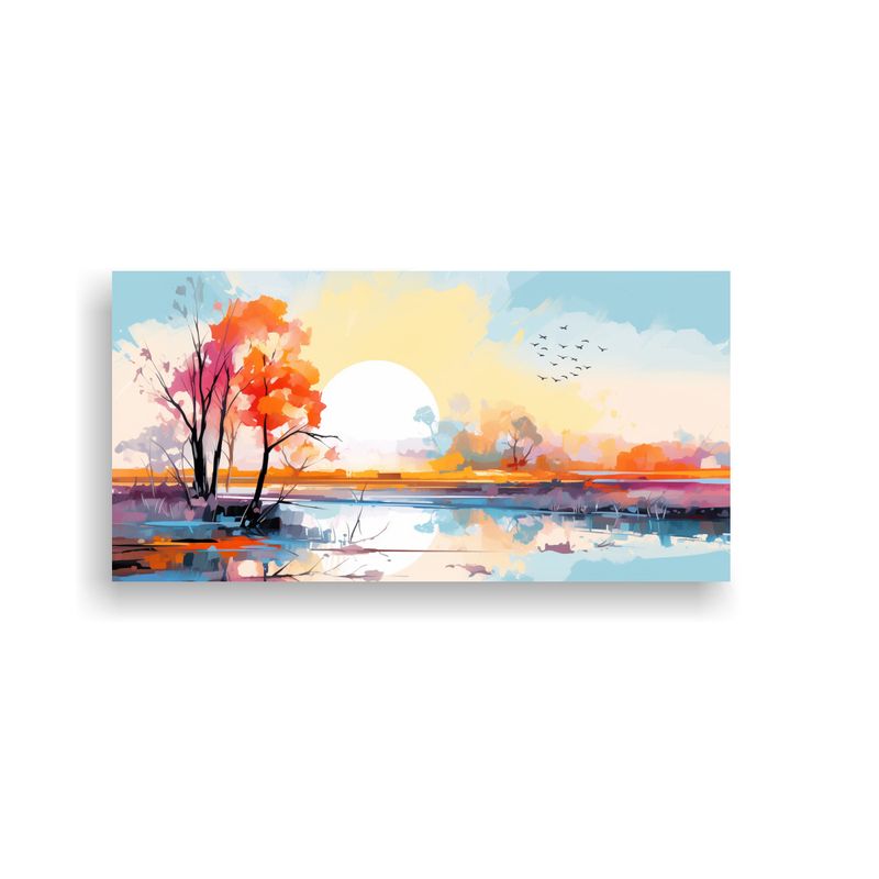 GENERICO - Cuadro Galería Primavera Paisaje Vibrante Estilo  160x80cm