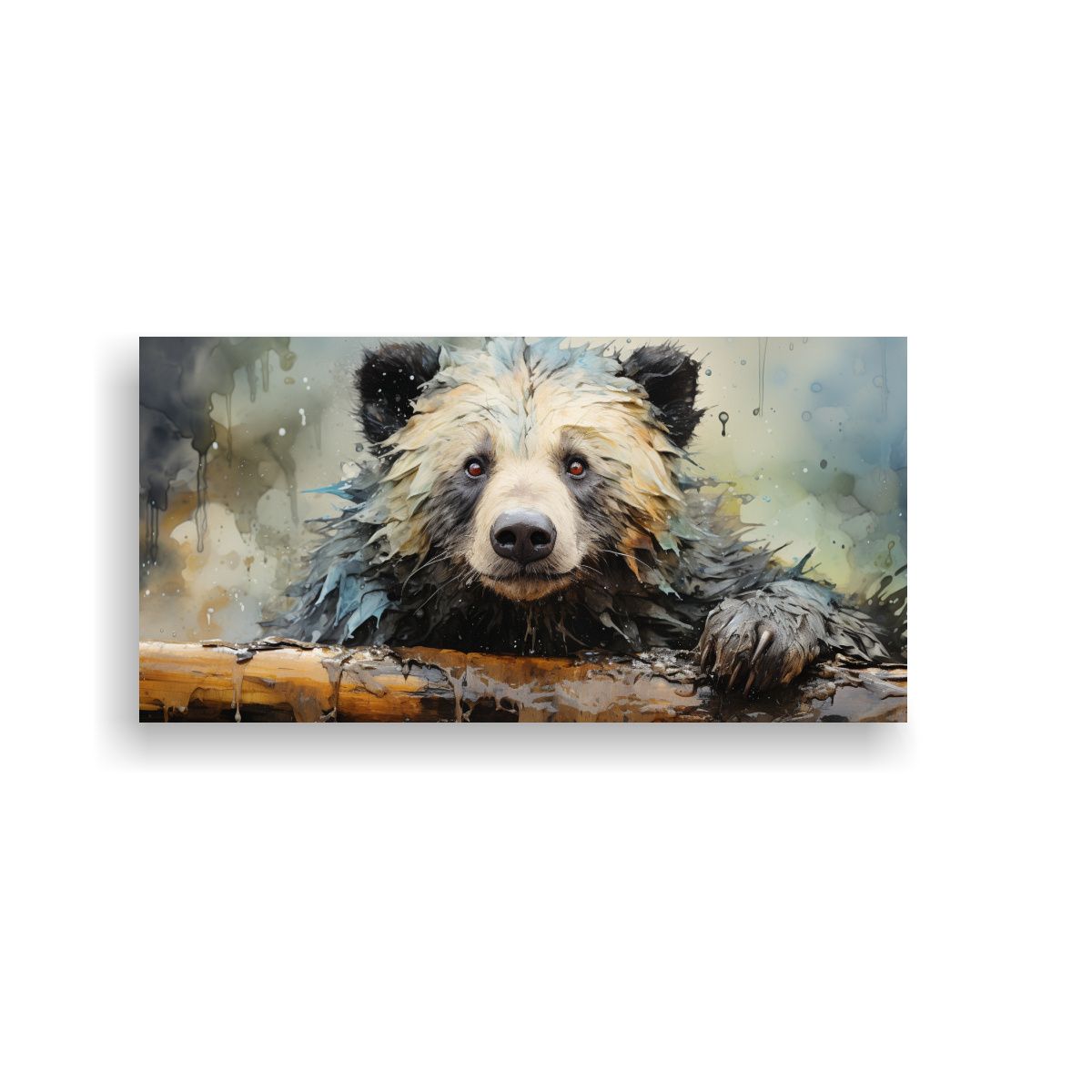 GENERICO - Cuadro De Estilo Acuarela Colorida De Oso Perezoso 160x80cm.