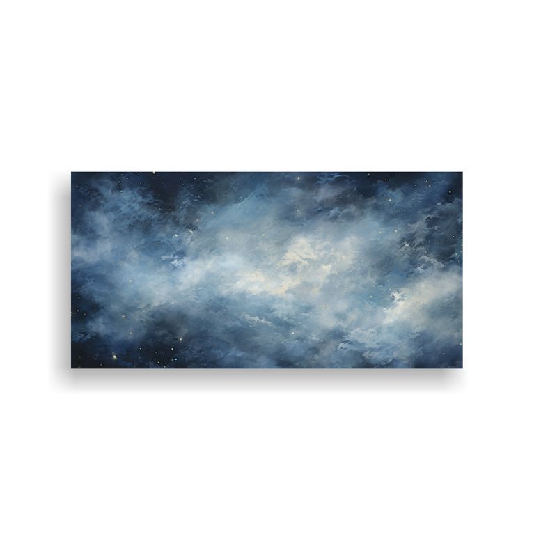 GENERICO - Cuadro Abstracto Nocturno Cielo Blanco Decoración 160x80cm