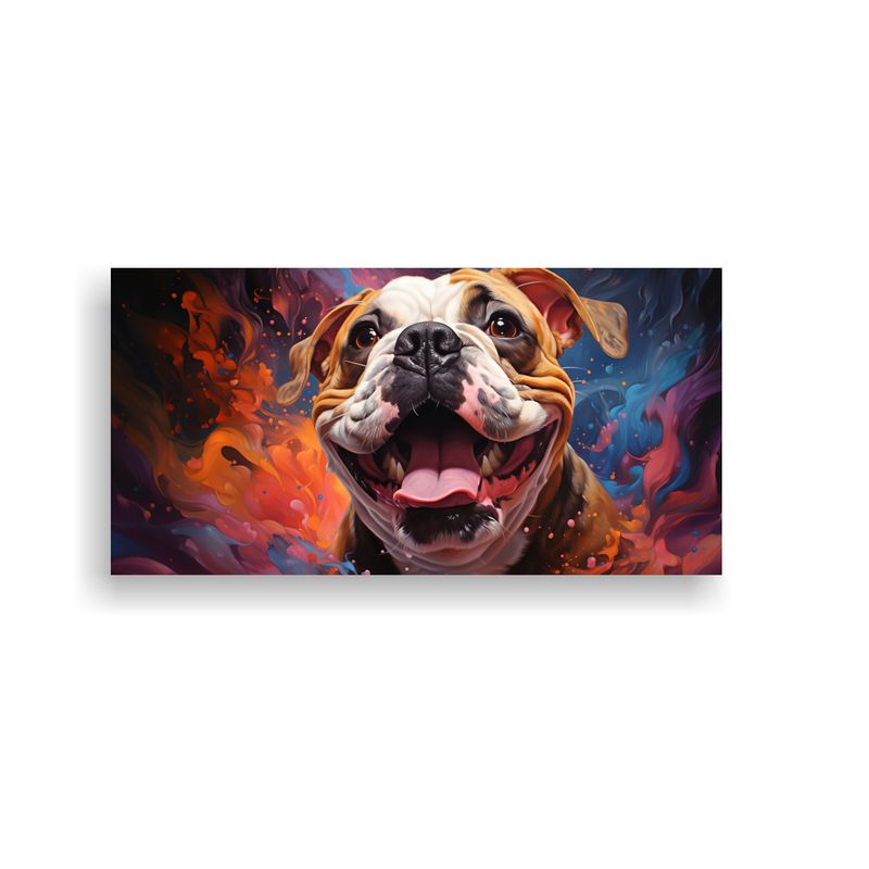 GENERICO - Cuadro En Bastidor Street Art Hermoso De Bulldog  160x80cm