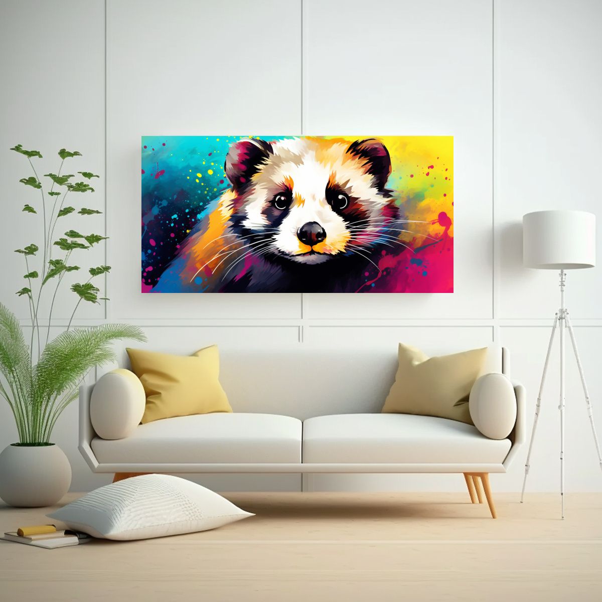 GENERICO - Cuadro Inspiración Calidez Ferret Arcoíris Y Ama 160x80cm