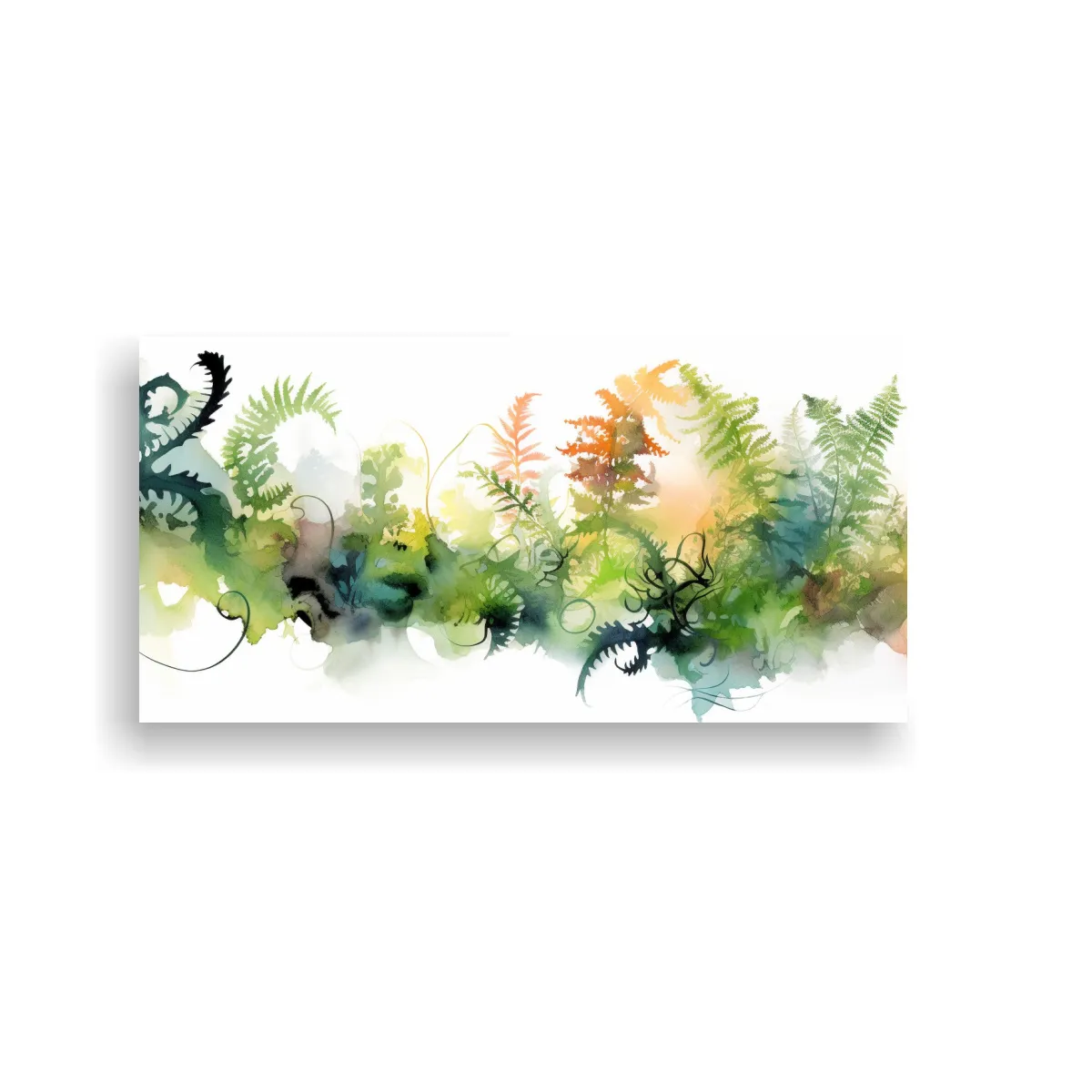 GENERICO - Cuadros De Decoración Con Helechos Fractales En B 160x80cm