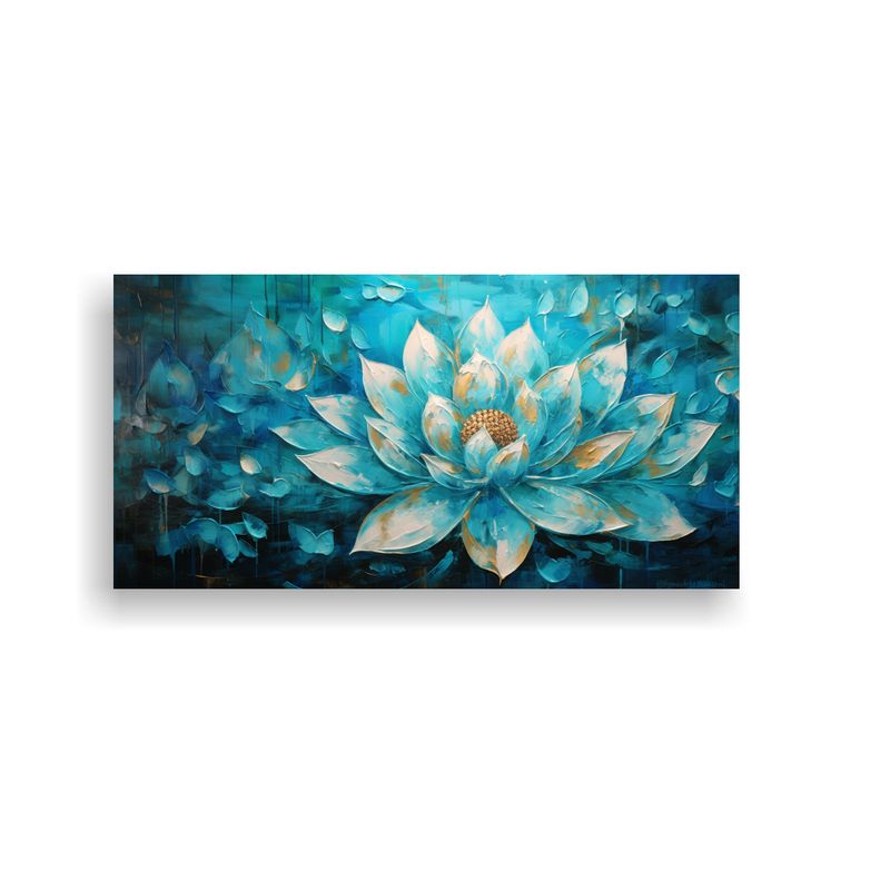 GENERICO - Pintura De Loto Turquesa En Lienzo Con Estilo De M 160x80cm