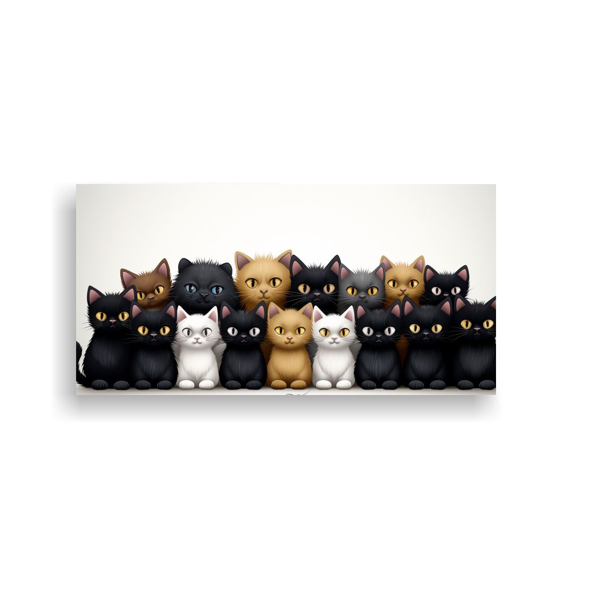 GENERICO - Lienzo De Dibujo De Gatos En Armonía De Colores  160x80cm