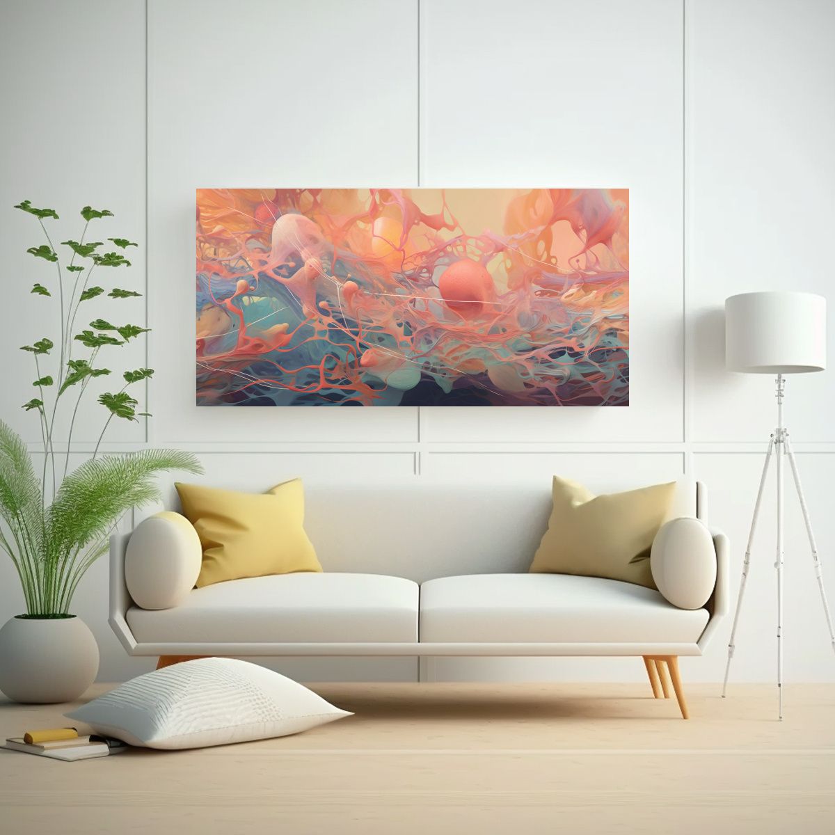 GENERICO - Cuadro Tela Canvas Fantasía De Sinapsis Cerebrale 160x80cm.