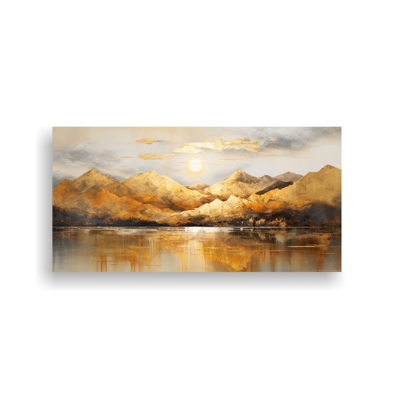 GENERICO - Pintura Abstracta Luminosa Paisaje Lacustre Con T 160x80cm