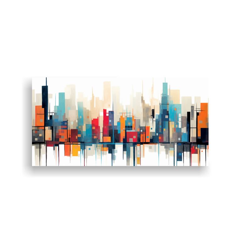 GENERICO - Cuadros Modernos Abstractos De Paisajes Urbanos En 160x80cm