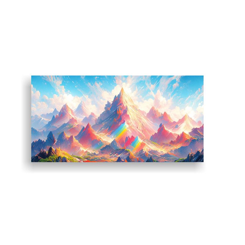 GENERICO - Pinturas Decorativas De Montañas Y Arcoíris En T 160x80cm