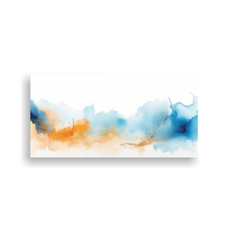 GENERICO - Fondo Acuarela Azul Y Naranja Estilo Pinturas Deco 160x80cm