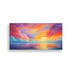 GENERICO - Pinturas Abstractas De Amaneceres Y Atardeceres Co 160x80cm