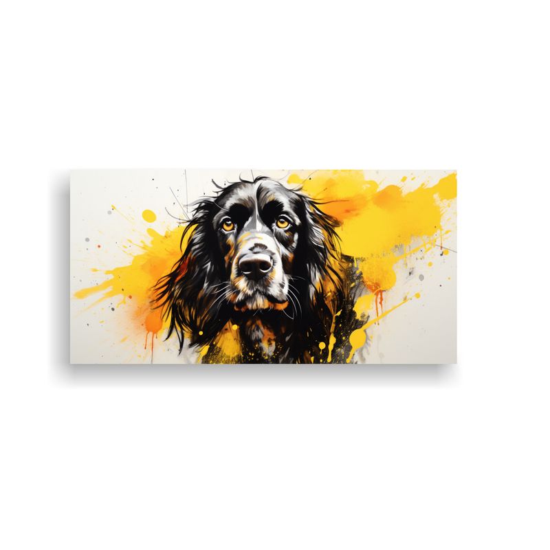 GENERICO - Cuadro Tema Alegre Spaniel En Colores Amarillo Y  160x80cm
