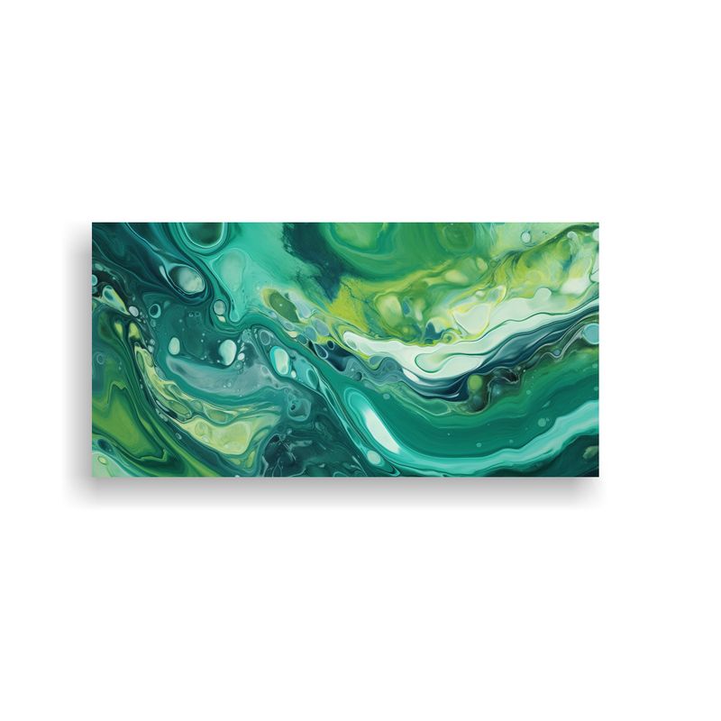 GENERICO - Pintura Decorativa Abstracta De Mármol Verde Vibr 160x80cm