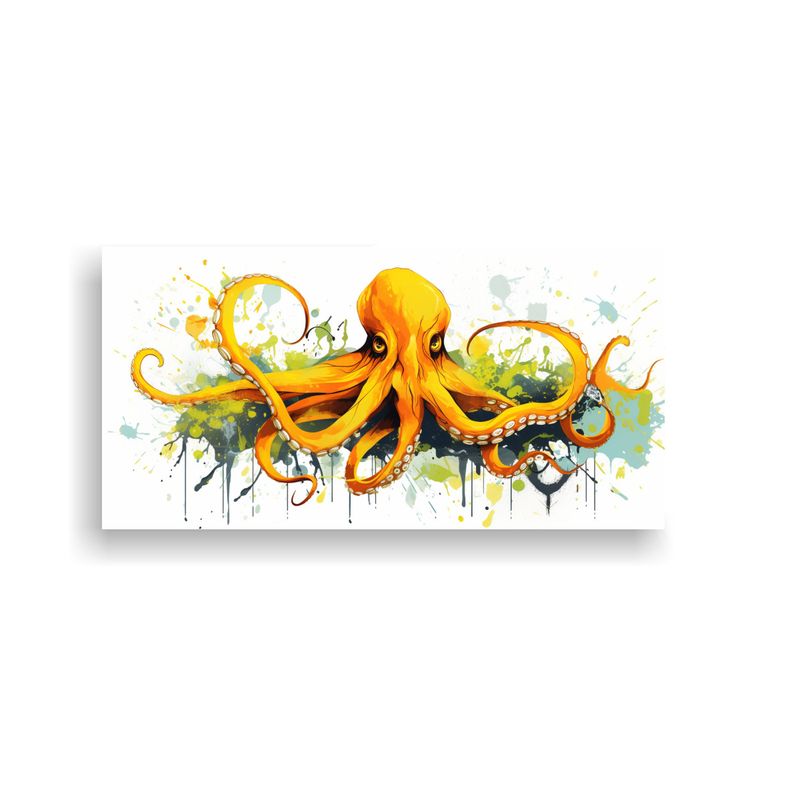 GENERICO - Cuadro Patrón Octopus En Tonos Mezclados Y Colore 160x80cm