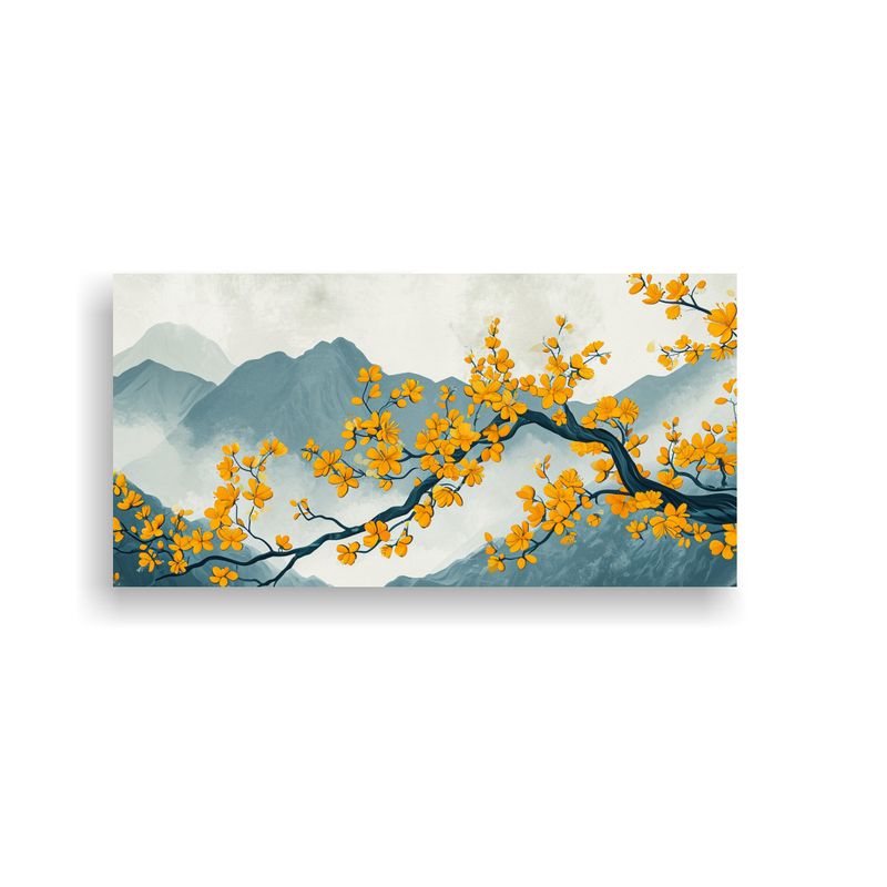 GENERICO - Pinturas Decorativas En Bastidor Esquema Amarillo 160x80cm