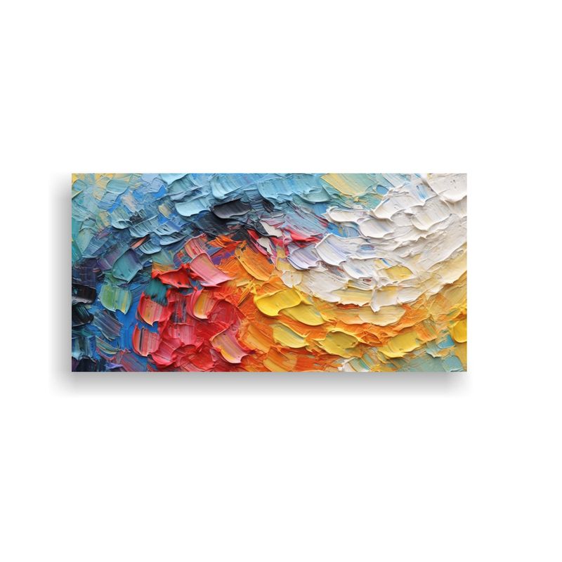 GENERICO - Pintura Abstracta Estructurada Con Colores Vibrant 160x80cm