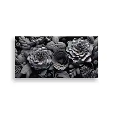 GENERICO - Pinturas Modernas En Arcilla 3D Con Flores Negras 160x80cm