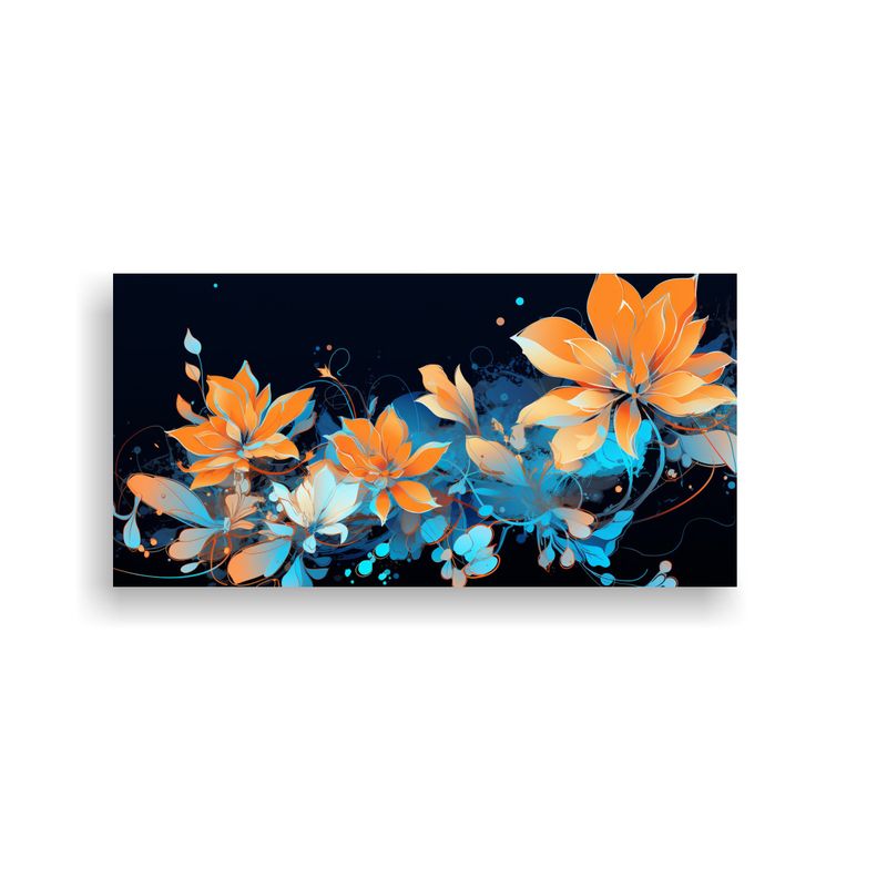 GENERICO - Pintura Temática De Suculentas En Tonos Naranja Y 160x80cm