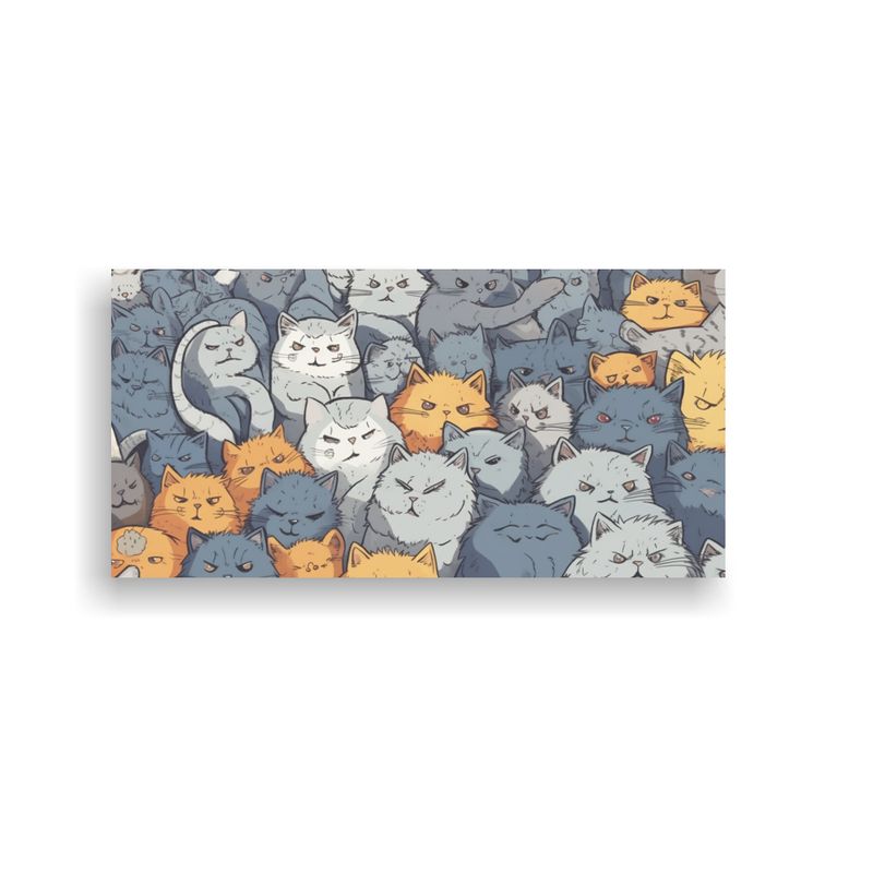 GENERICO - Cuadro Acuarela Gatos Sonrientes En Imagen Innovad 160x80cm