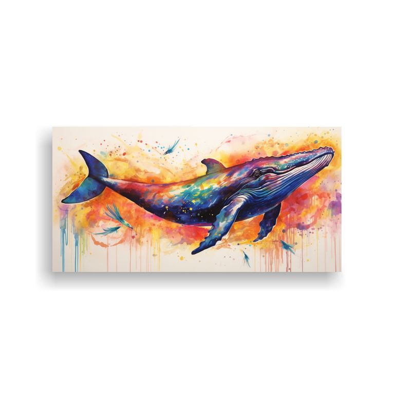 GENERICO - Cuadro Movimiento Rectangular Ballena Jorobada Arc 160x80cm