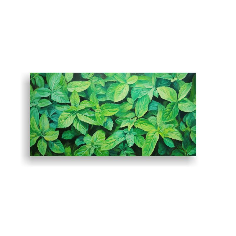 GENERICO - Cuadro Abstracto De Hierbas Menta En Estilo Estilo 160x80cm