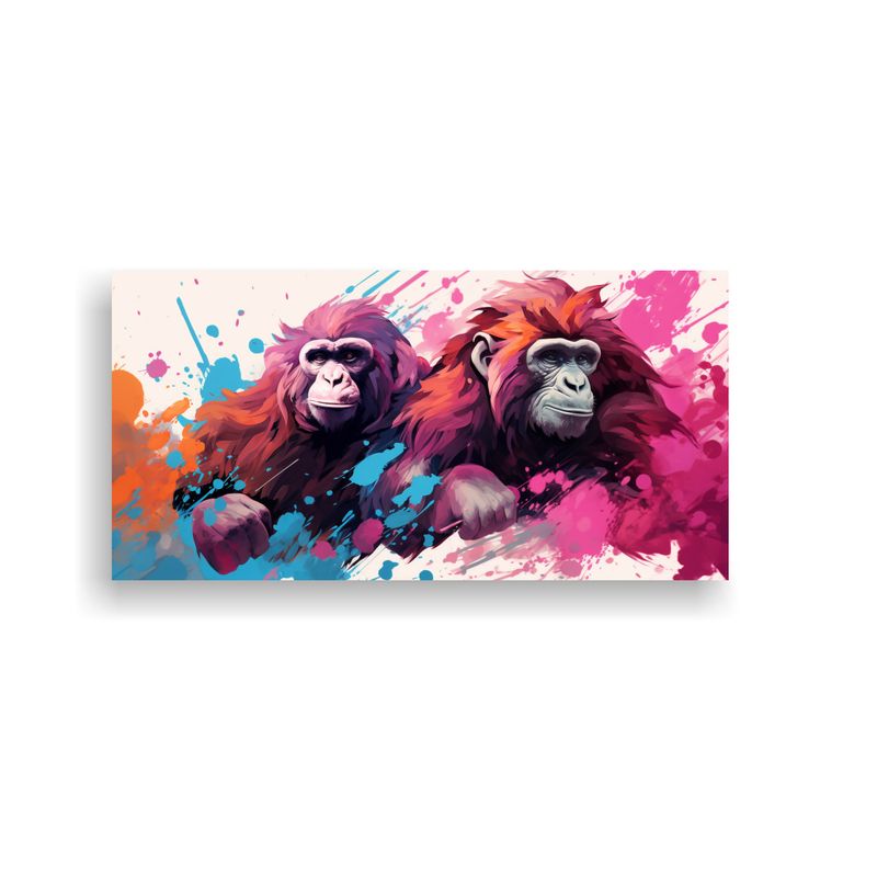 GENERICO - Cuadros De Apes Y Monkeys En Colores Pastel Y Peon 160x80cm
