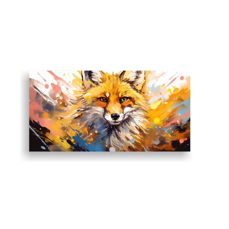 GENERICO - Pintura En Lienzo De Alta Calidad Zorro En Colore 160x80cm