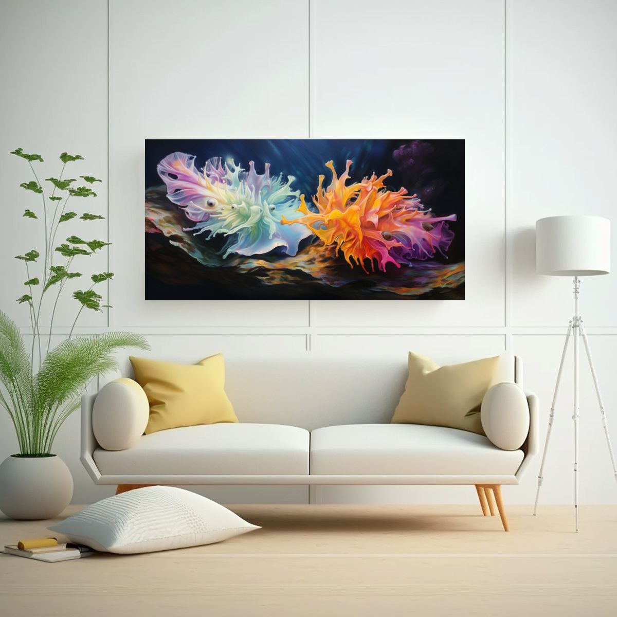 GENERICO - Pintura Estilo Estilo óleo De Nudibranquio Colori 160x80cm