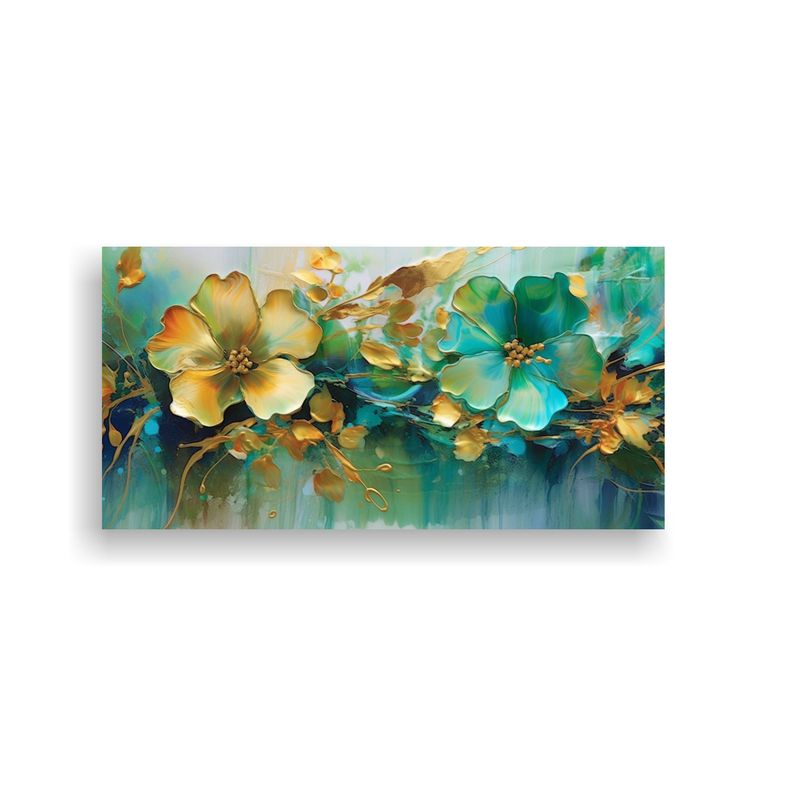 GENERICO - Pintura Abstracta Floral Colorida En Lienzo Movim 160x80cm