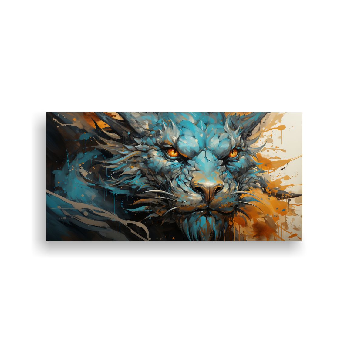 GENERICO - Lienzo Horizontal Reflejo De Dragón En Colores Tu 160x80cm