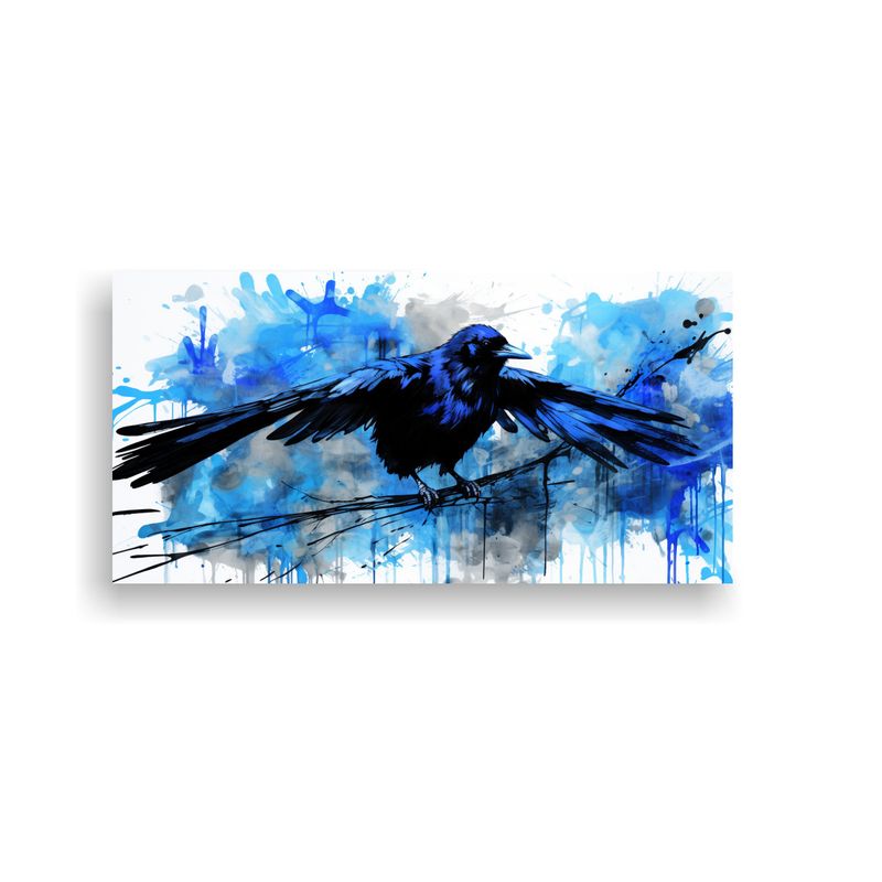 GENERICO - Arte De Pared Cuervos Y Ravens En Azul Neo Pop Ar 160x80cm