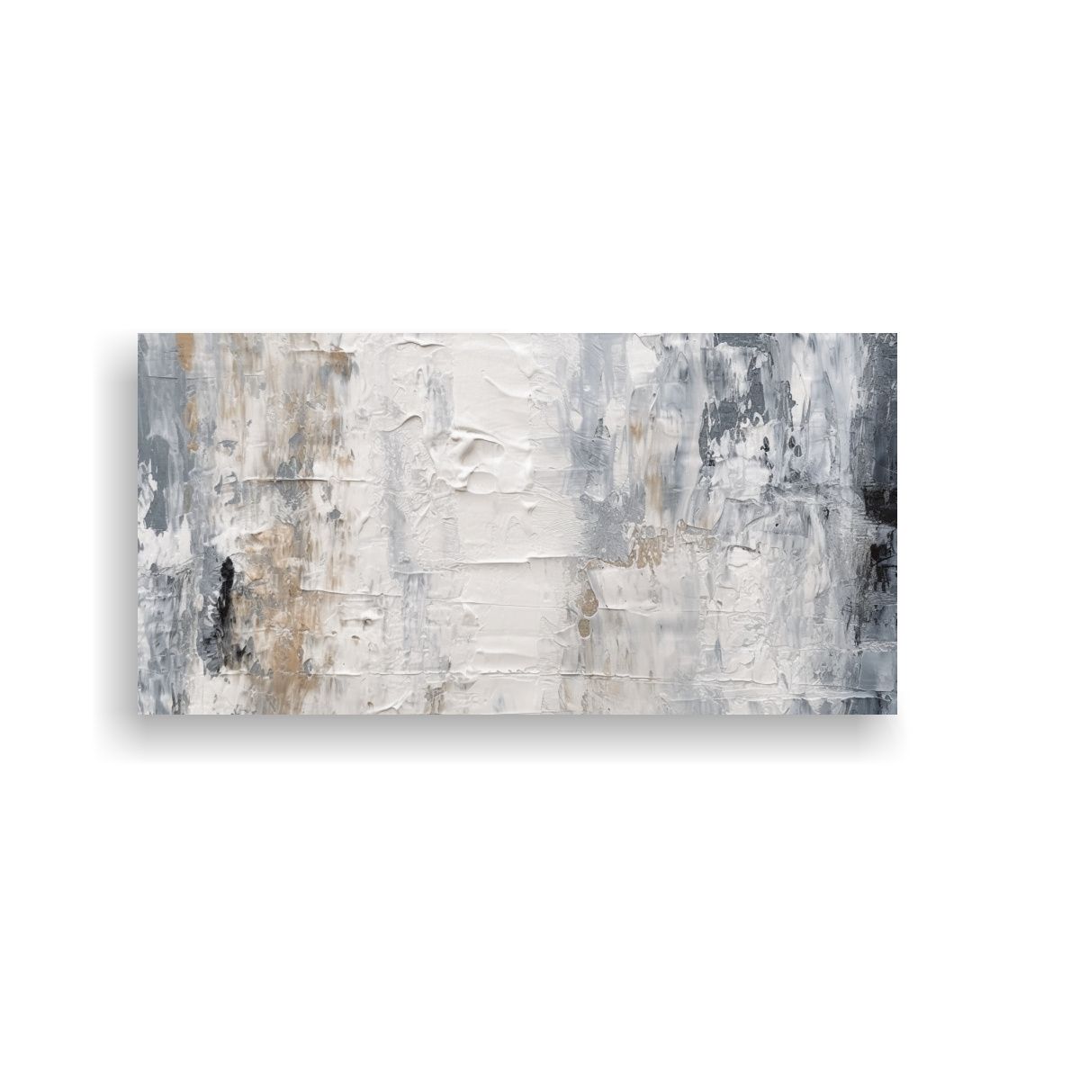 GENERICO - Cuadro Abstracto De Calidad En Tono Gris Y Blanco 160x80cm.