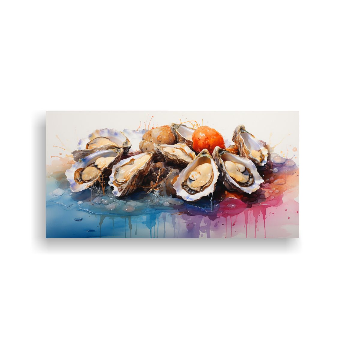 GENERICO - Pintura Acuarela De Ostras En Estilo Colorido 21 160x80cm
