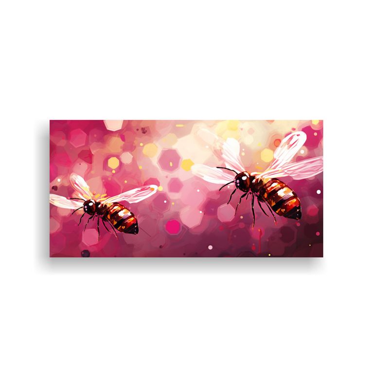 GENERICO - Cuadros Minimalistas Fireflies Y Cherry En Tela Tr 160x80cm
