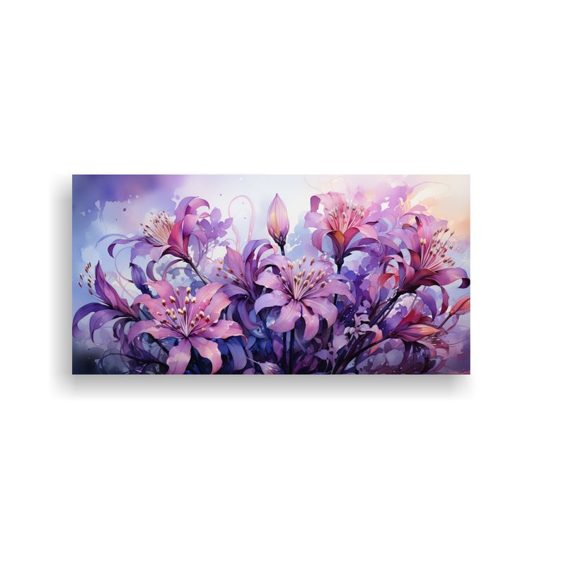GENERICO - Pinturas Abstractas De Lirios En Colores Púrpura  160x80cm