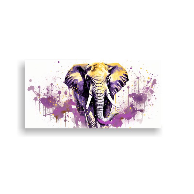 GENERICO - Pintura Decorativa De Elefante En Colores Púrpura 160x80cm