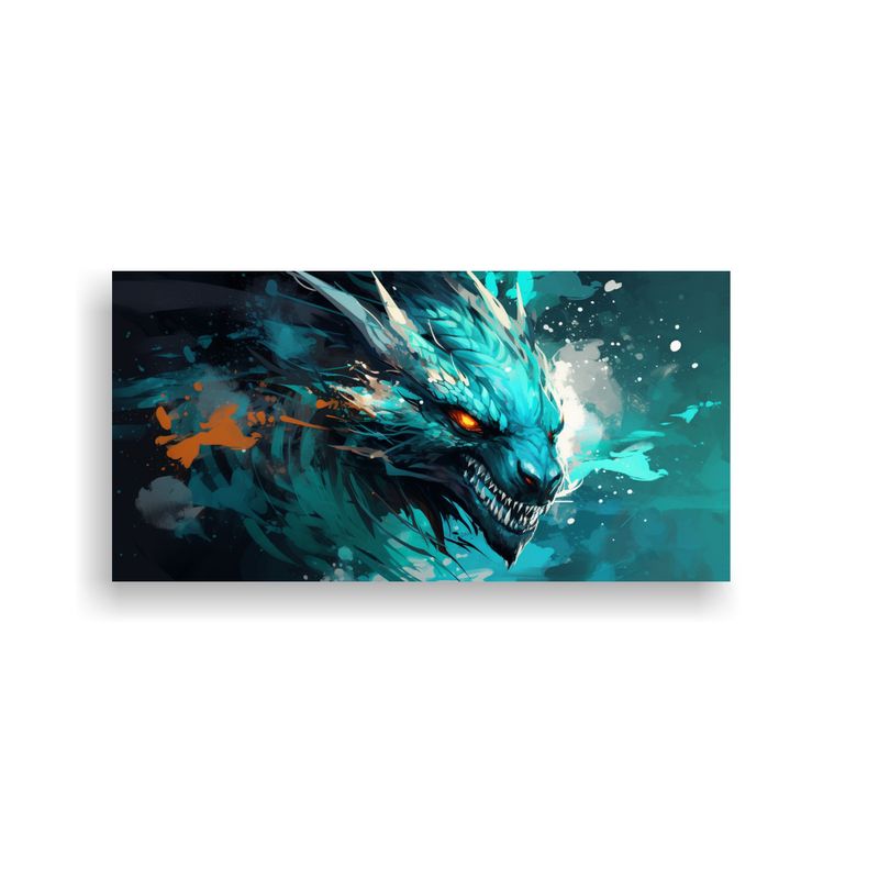 GENERICO - Pinturas Decorativas Dragón Turquesa En Líneas  160x80cm