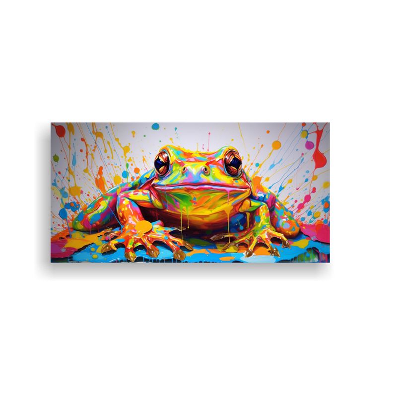 GENERICO - Cuadros De Ranas Y Sapos En Colores Arcoíris Y Do 120x60cm