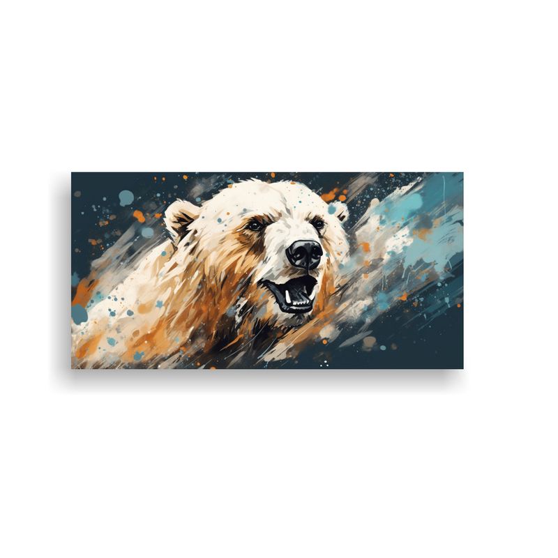 GENERICO - Cuadro Vanguardia Contraste Oso Polar En Tonos Bei 160x80cm