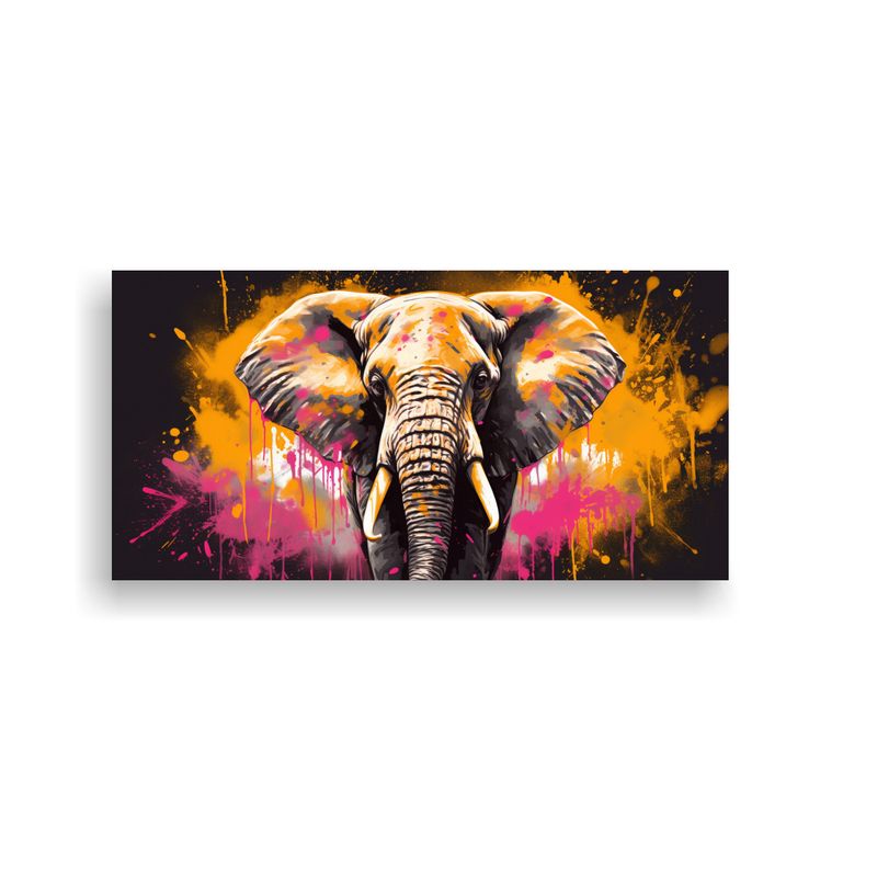 GENERICO - Cuadro Moderno Original Elefante Africano En Colo 160x80cm