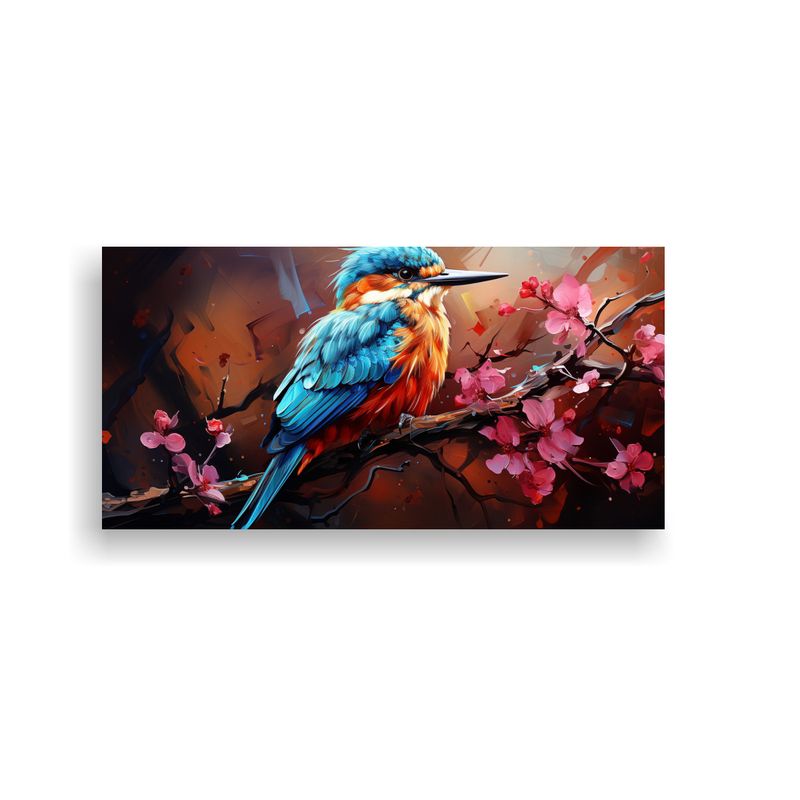 GENERICO - Lienzo Tela Aves Acuarela Colorida Estilo Pintura  160x80cm