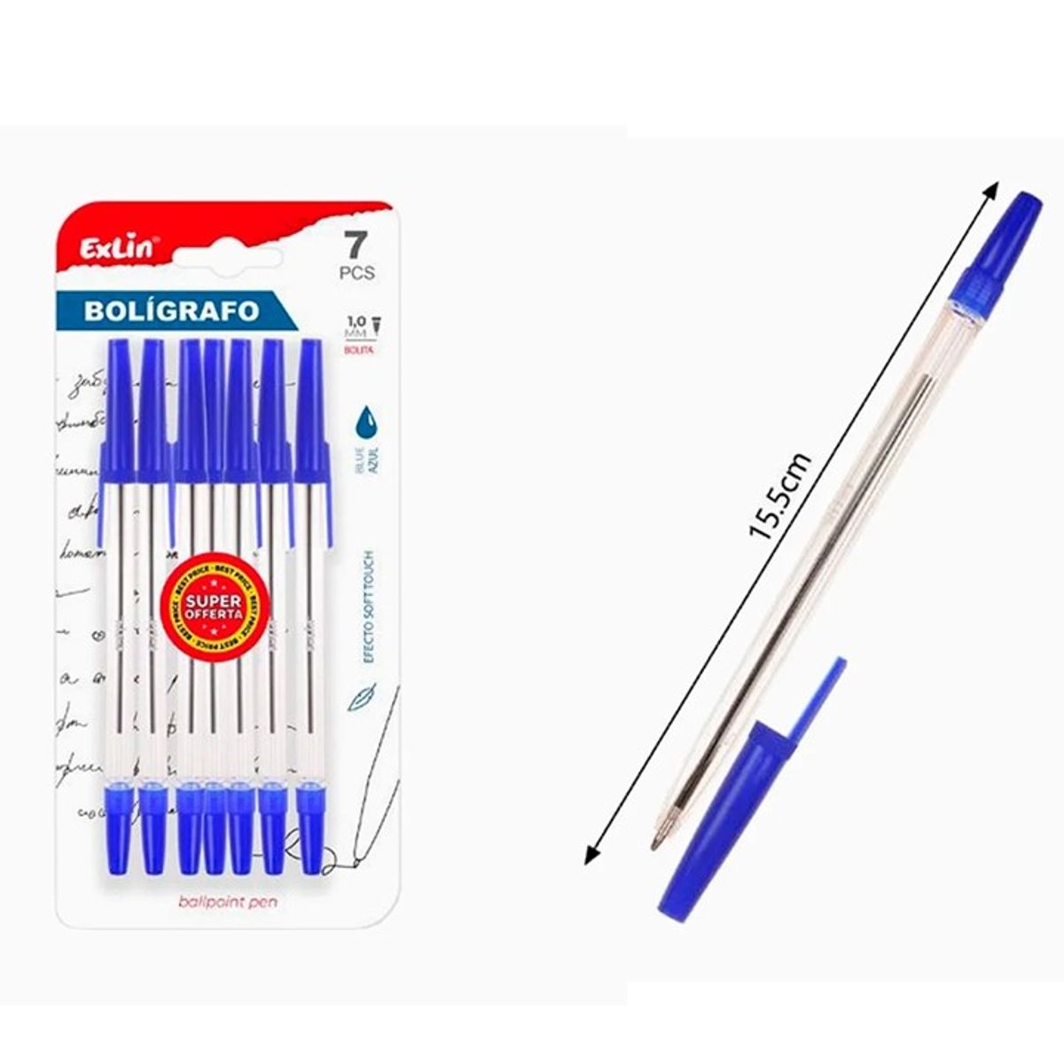 GENERICO - Bolígrafos Sencillos 21 pcs Azul