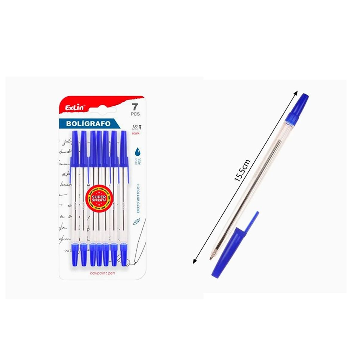 GENERICO - Bolígrafos Sencillos 21 pcs Azul