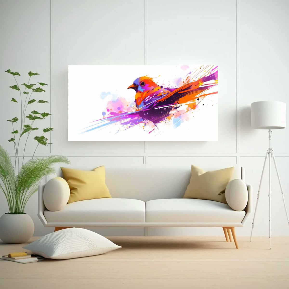 GENERICO - Cuadro Moderno Combinación De Colores Púrpura Y  160x80cm