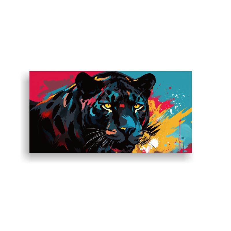 GENERICO - Cuadro Vintage Protagonizado Por Un Pantera En Col 160x80cm