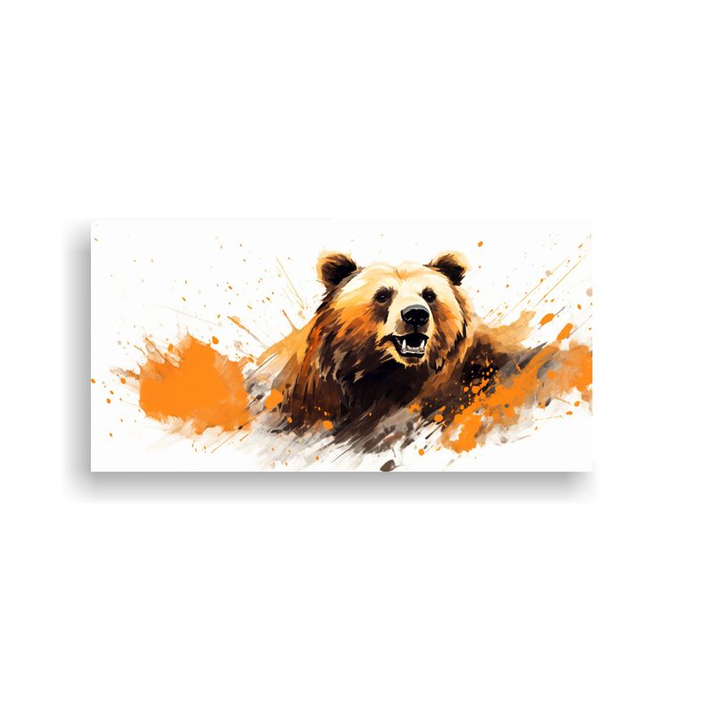 GENERICO - Cuadro Moderno Figuras De Un Oso En Caramelo Y Nar 160x80cm